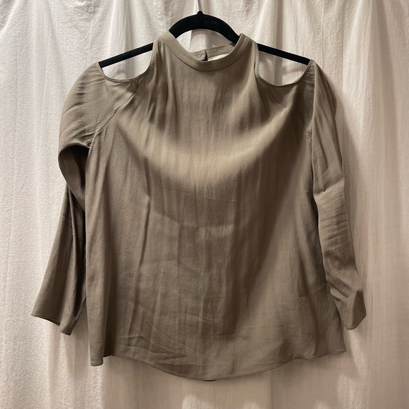 Wilfred by Aritzia; olive colored open shoulder blouse; size small - Picture 2 of 3
